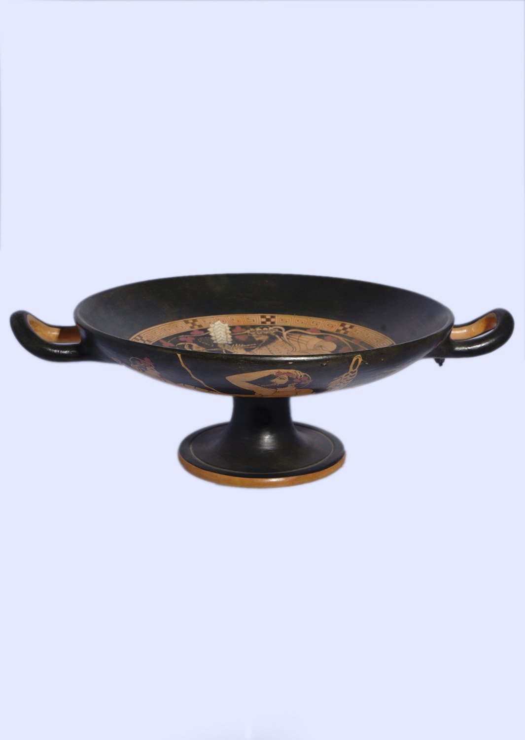 God Dionysus and Satyr Greek Red Figure kylix